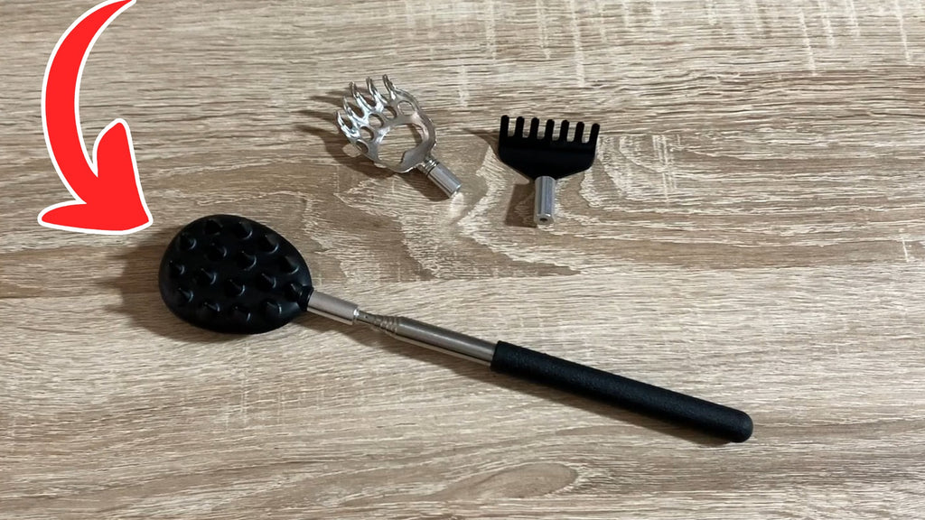 Telescoping Back Scratcher with 5 Detachable Heads – Extendable Metal Back Scratcher Gift Set for Men & Women