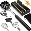 Telescoping Back Scratcher with 5 Detachable Heads – Extendable Metal Back Scratcher Gift Set for Men & Women
